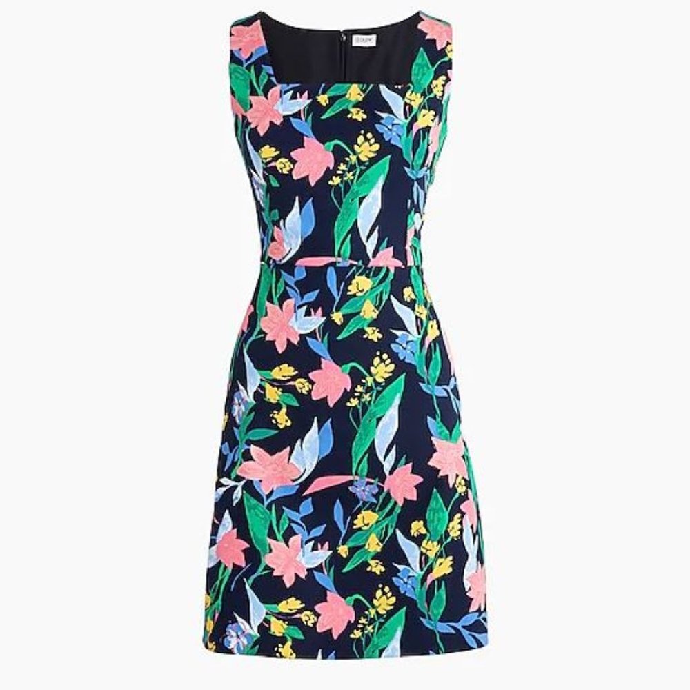 J. Crew Floral Basketweave Square-Neck Dress (not NWT)